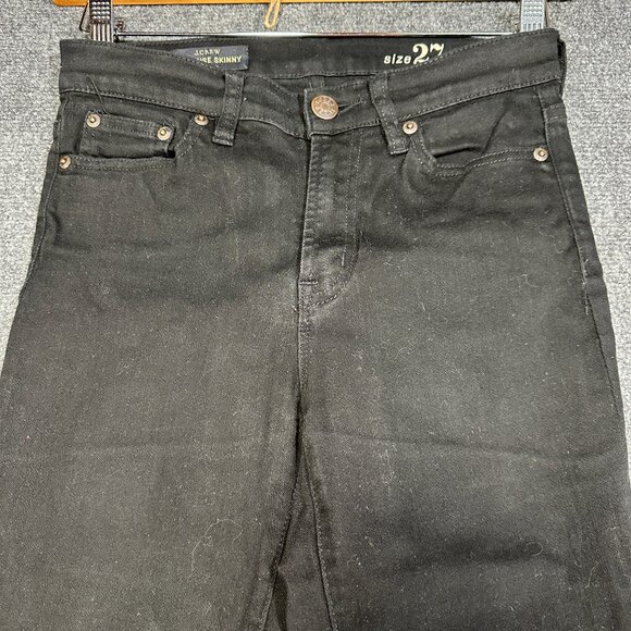 J Crew Jeans Womens 27 High Rise Skinny Black Cotton Stretch Pockets - Picture 3 of 9